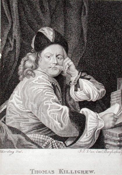 Thomas Killigrew (1612-83), ryty przez J.J. Van den Bergh (grawerowanie) autorstwa S. (after) Harding