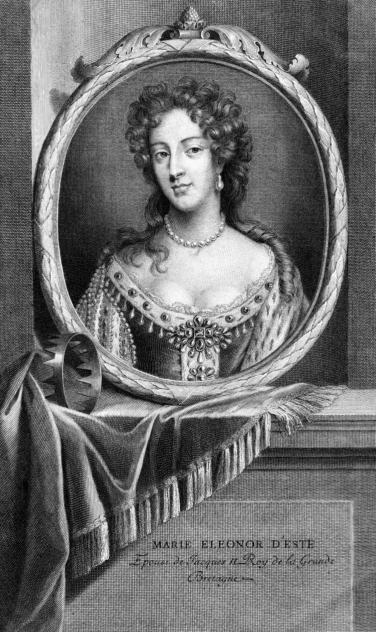 Maria z Modeny, królowa małżonka króla Wielkiej Brytanii Jakuba II. autorstwa S. Audran