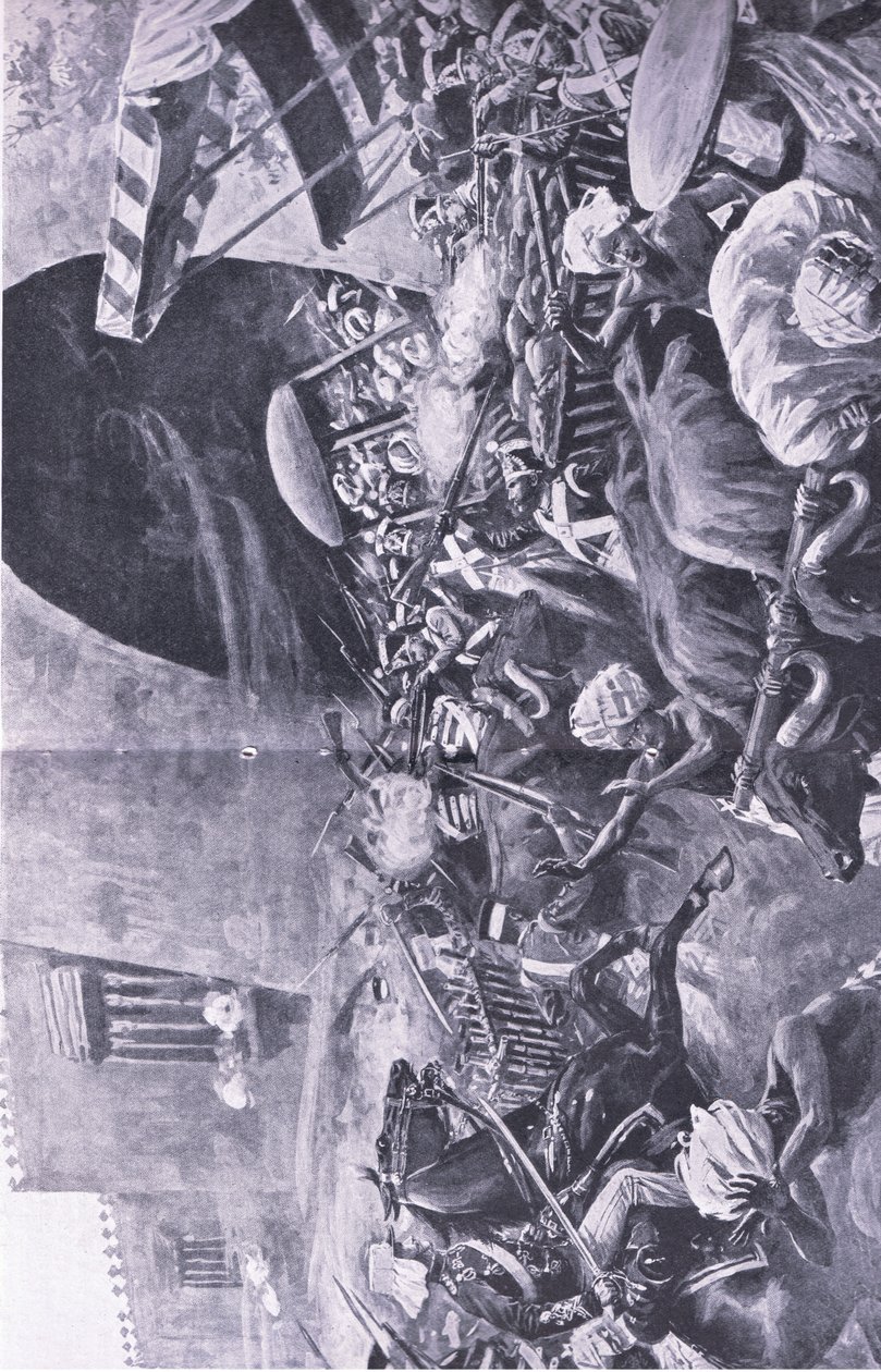 Indyjski bunt: jak walczyli o stłumienie buntu w Hindustanie, ilustracja z brytyjskich bitew na lądzie i morzu, 1915 autorstwa S. Begg