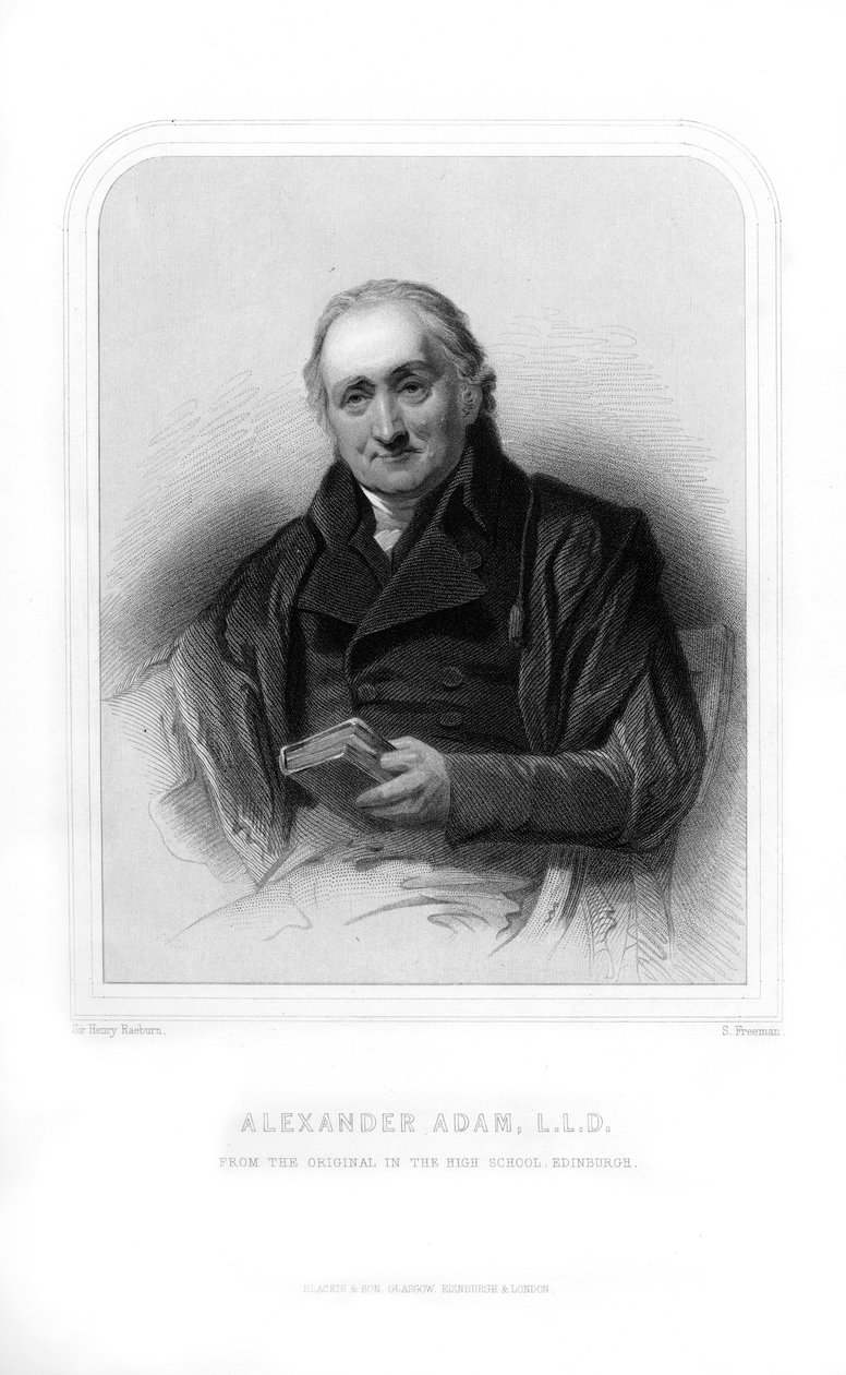 Alexander Adam, szkocki nauczyciel i pisarz o starożytności rzymskiej, 1870. autorstwa S. Freeman