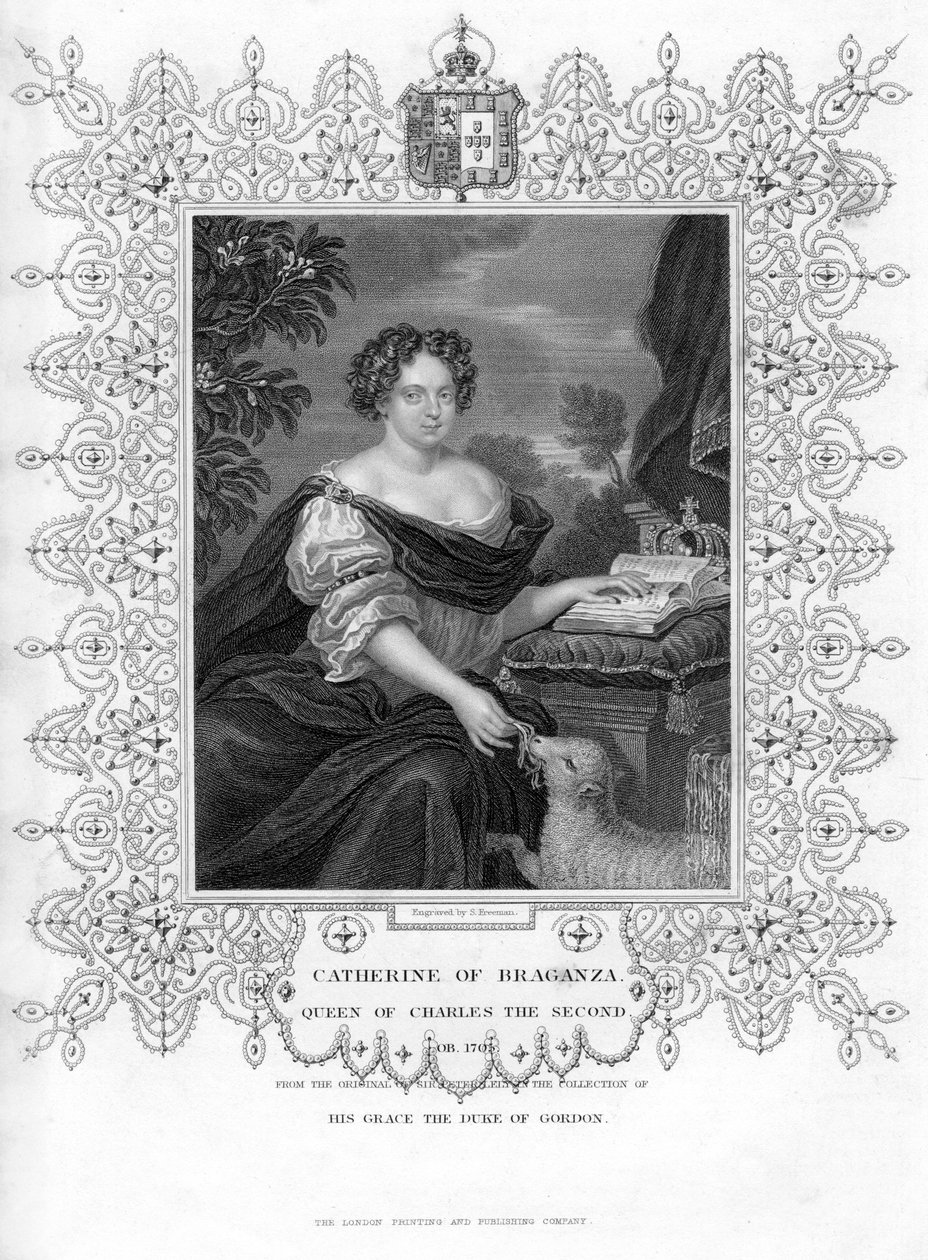 Katarzyna z Braganzy, królowa małżonka króla Anglii Karola II, XIX wiek. autorstwa S. Freeman