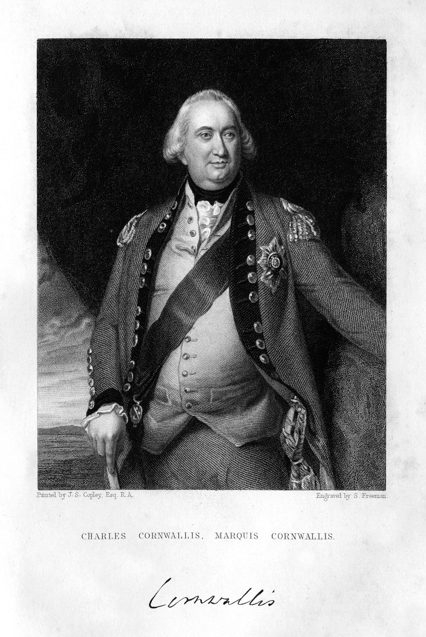 Charles Cornwallis 1738-1805, 1. markiz Cornwallis, 1839. autorstwa S. Freeman