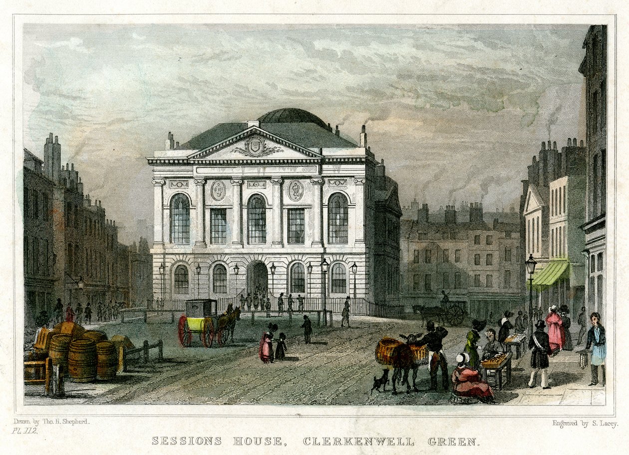 Sessions House, Clerkenwell Green, Islington, Londyn, 1831. autorstwa S. Lacey