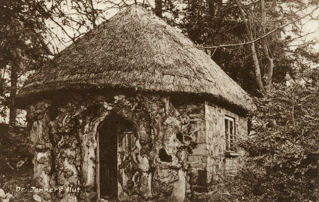 Kryta strzechą chata Edwarda Jennera, Berkeley, Gloucestershire, XX wiek. autorstwa S Pead