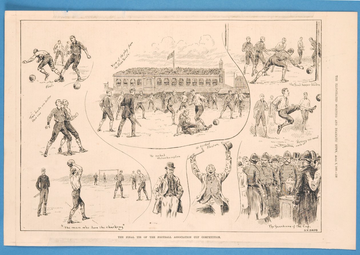 Finał konkursu Pucharu Związku Piłki Nożnej, z „The Illustrated Sporting and Dramatic News”, 6 kwietnia 1889 (litografia) autorstwa S. T. Dadd