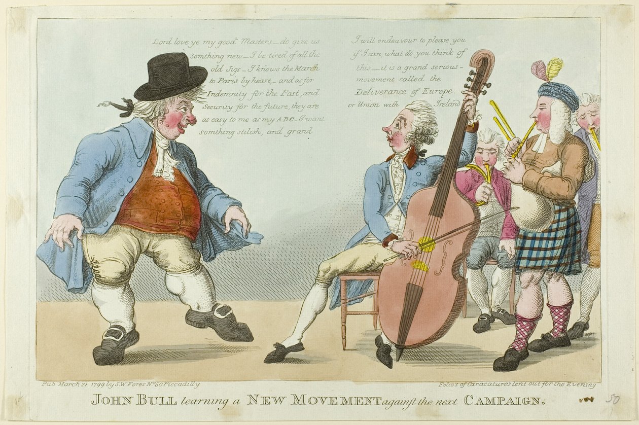 John Bull uczy się nowego ruchu autorstwa S. W. Fores