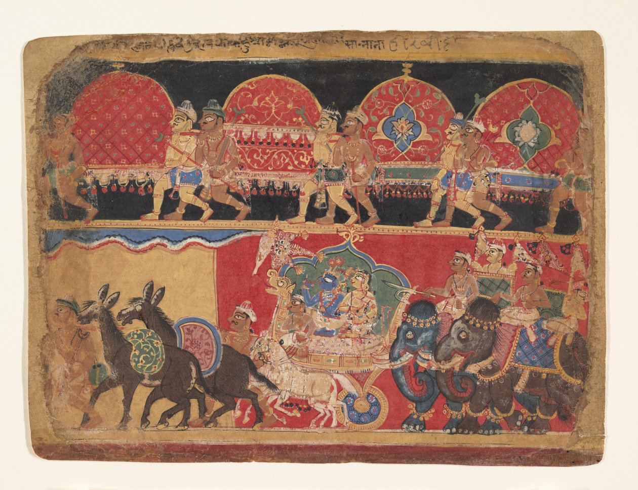 Krishna i Kshatriya Dziewice udają się do Dwarka..., Ka. 1520-30. autorstwa Sa Nana
