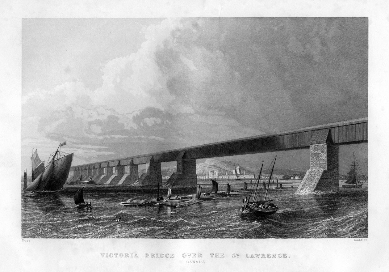 Victoria Bridge nad St Lawrence, Kanada, 1886 autorstwa Saddler
