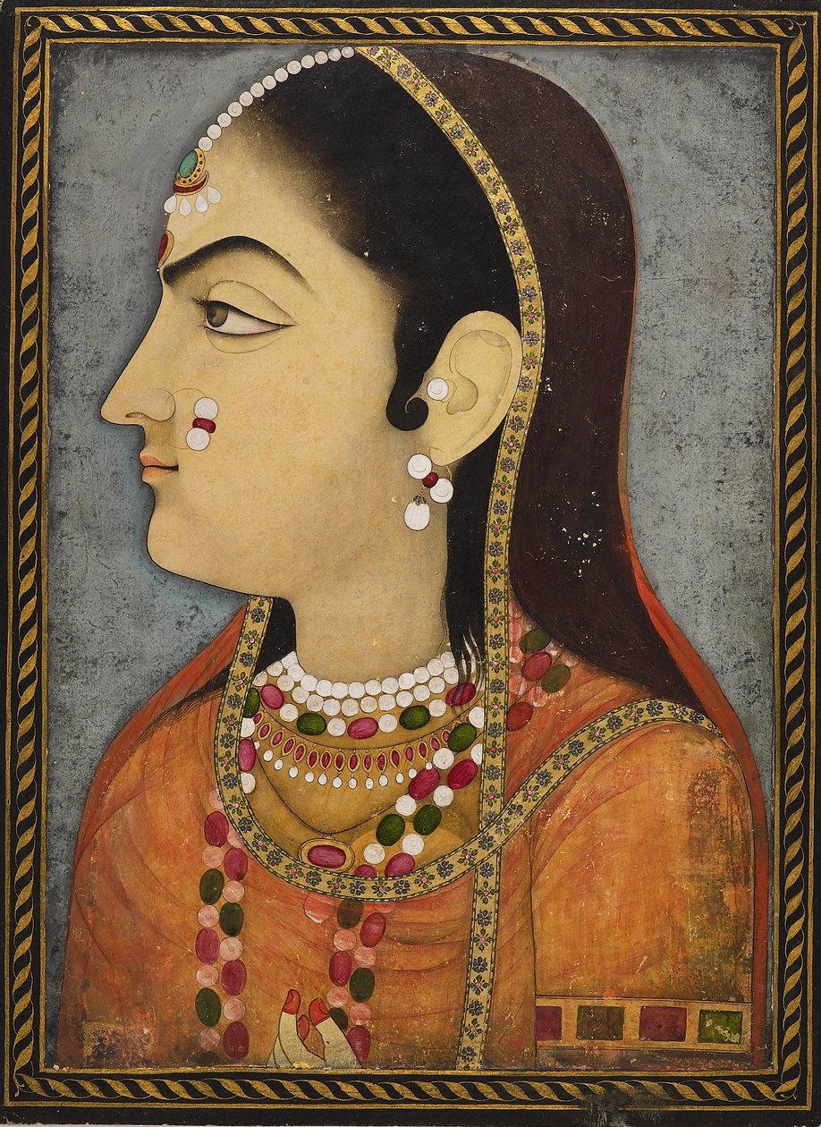 Portret damy, ok. 1800 autorstwa Sahib Ram