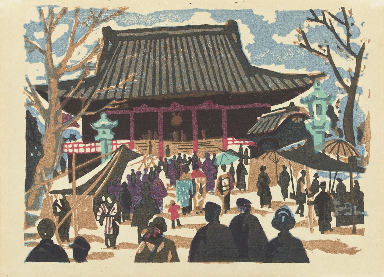 Świątynia Asakusa Kanon Asakusa Kuan-on śledź aan kyo Kyo Kaiko Zue autorstwa Saitō Kiyoshi