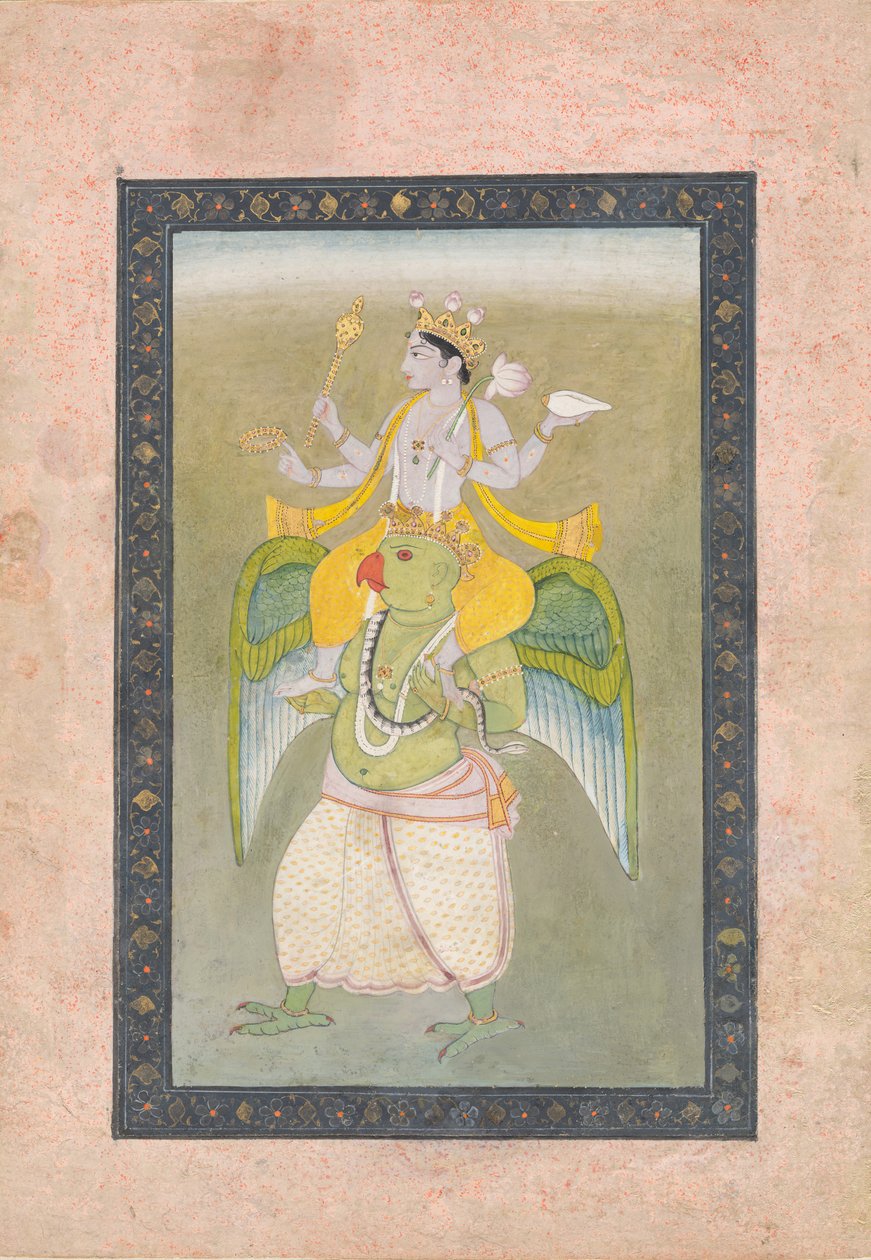 Wisznu na Garudzie, ca. 1810-20. autorstwa Sajnu