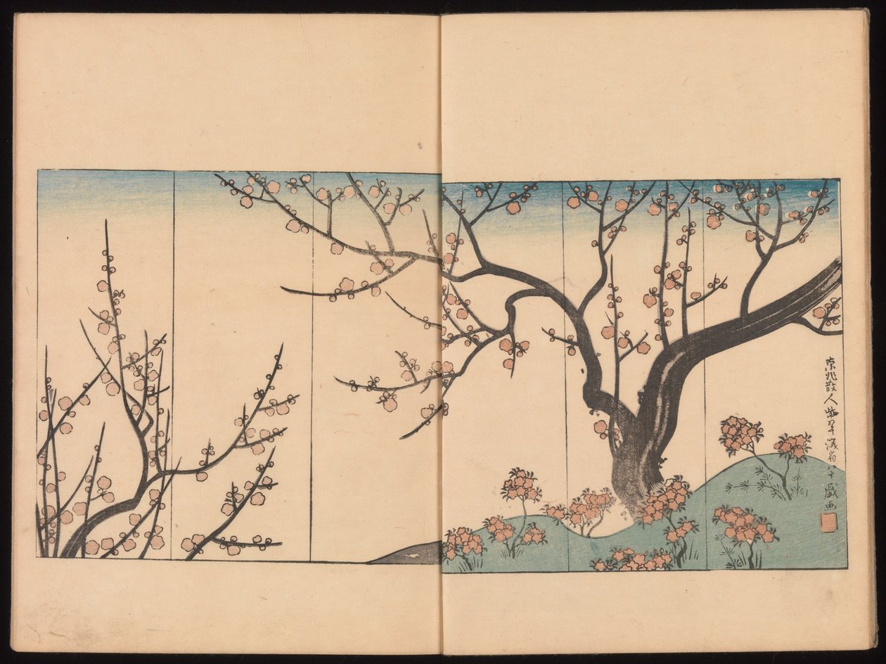 Ślady tuszu Kenzana (Kenzan iboku) autorstwa Sakai Hoitsu