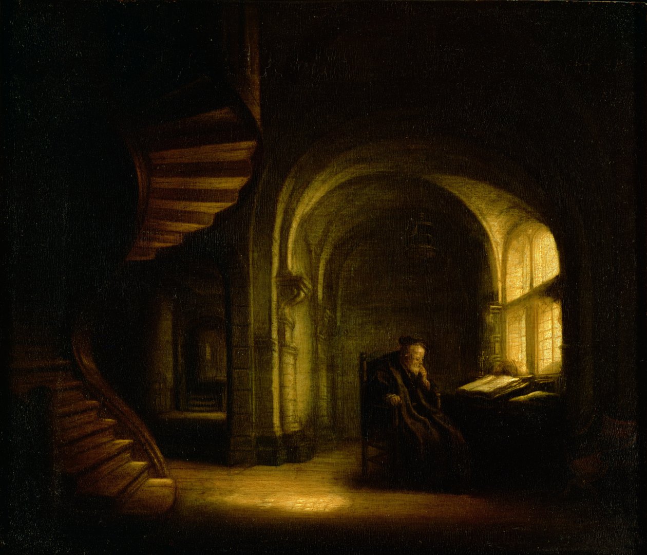 Filozof z otwartą księgą, 1625-7 autorstwa Salomon Koninck