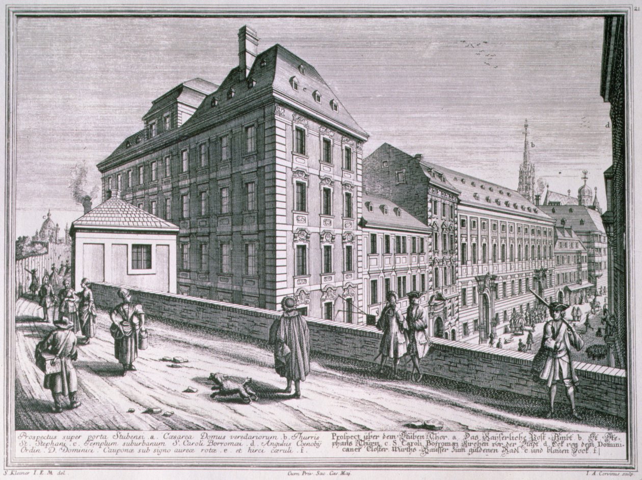 Widok okolicy katedry św. Szczepana w Wiedniu, rytowany przez Jana Augusta Korwina (1683-1738) autorstwa Salomon after Kleiner