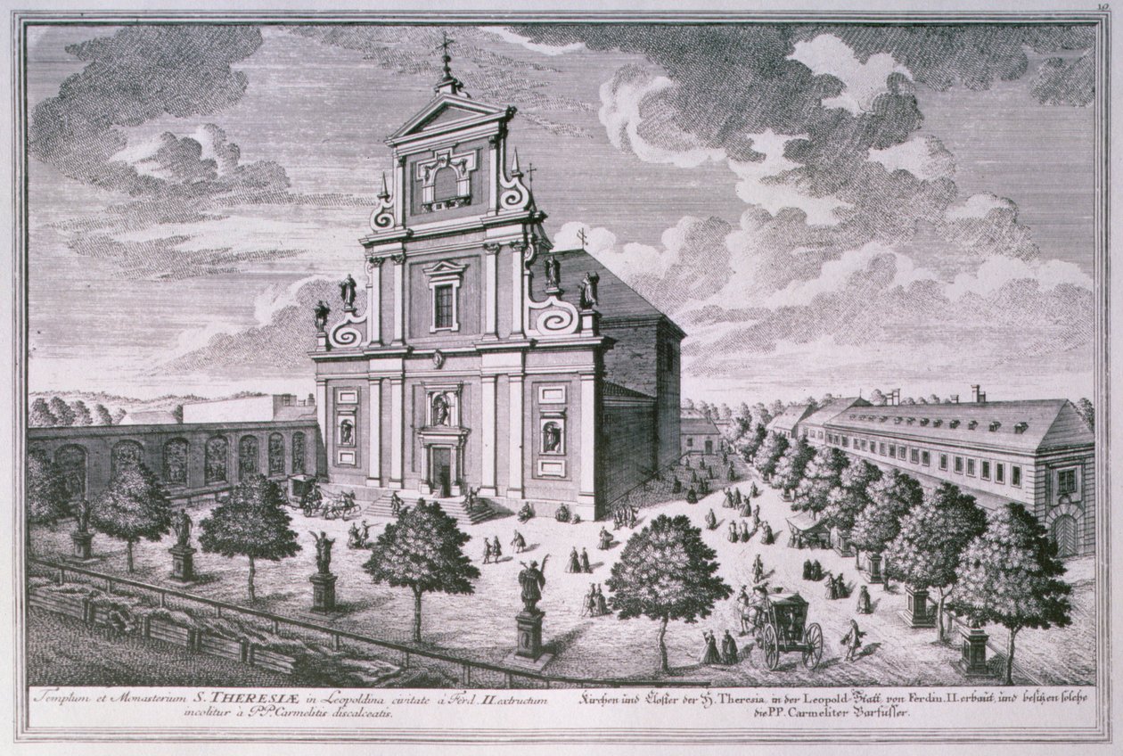 Widok kościoła i klasztoru św. Teresy w Wiedniu autorstwa Salomon after Kleiner