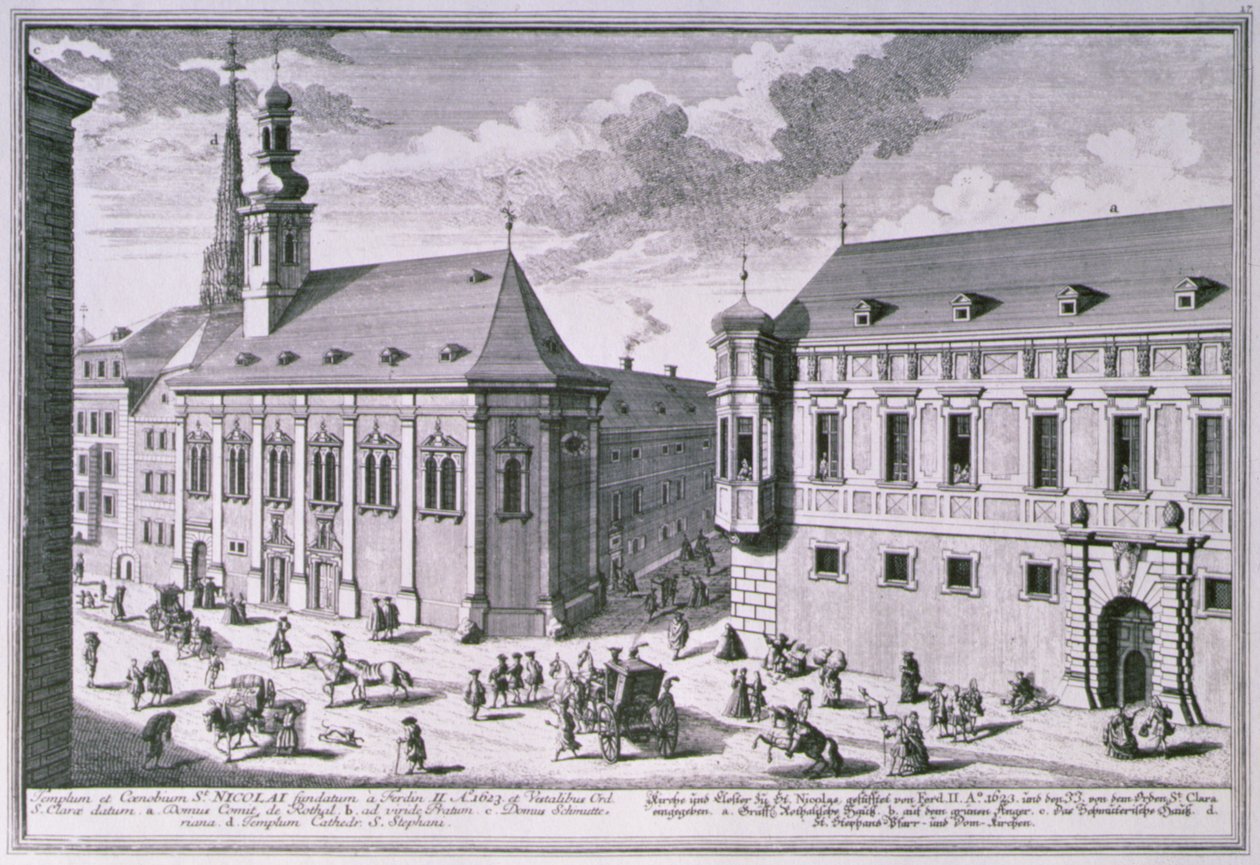 Widok kościoła św. Mikołaja, Wiedeń autorstwa Salomon after Kleiner