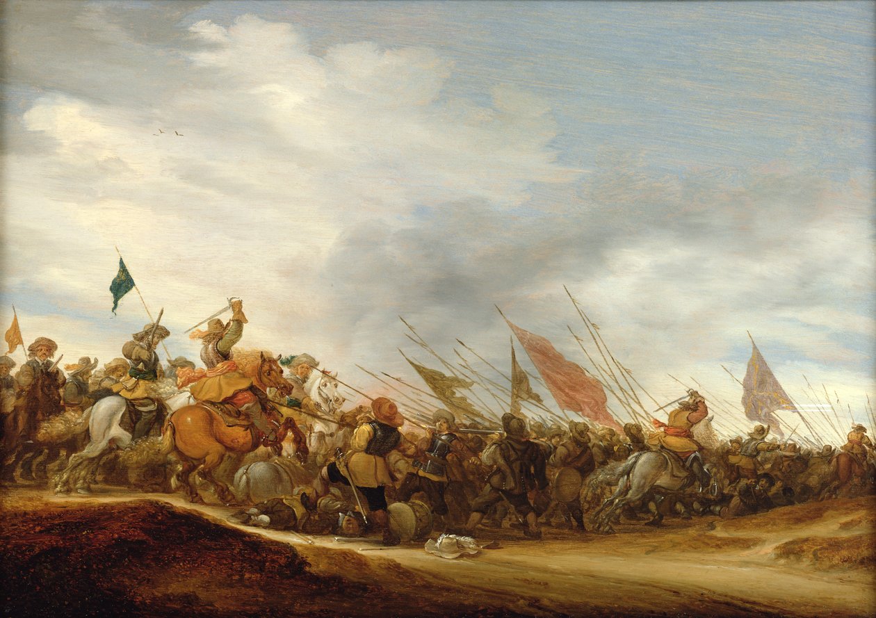 Scena bitwy, 1653 autorstwa Salomon van Ruisdael or Ruysdael
