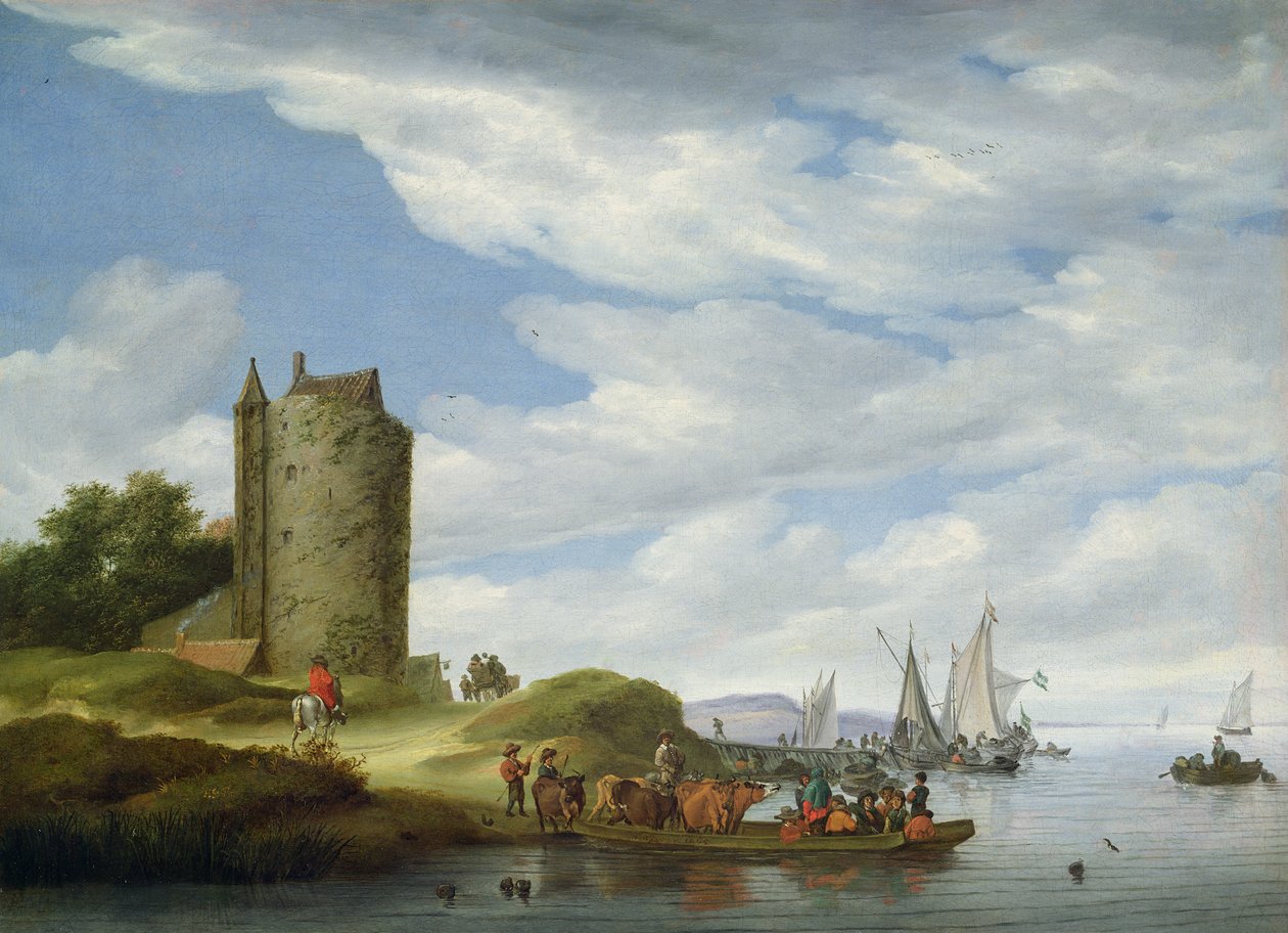 Ujście rzeki ze Strażnicą autorstwa Salomon van Ruisdael or Ruysdael