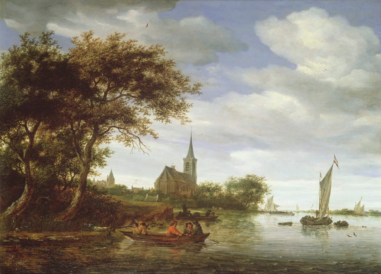 Scena rzeczna, 1663 autorstwa Salomon van Ruisdael or Ruysdael
