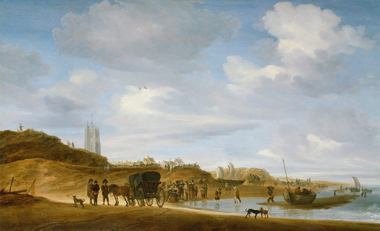 Plaża w Egmond-an-Zee autorstwa Salomon van Ruisdael or Ruysdael
