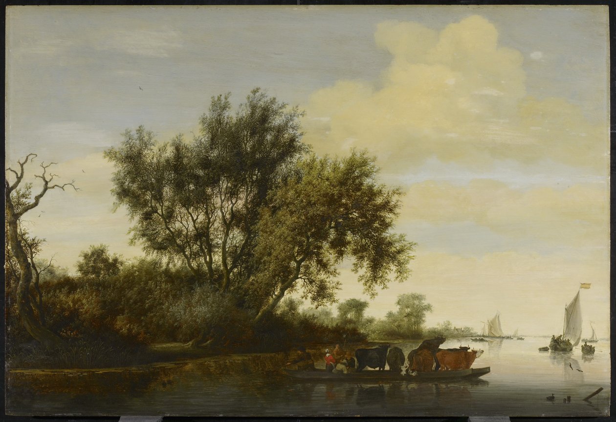 Łódź promowa, 1650 r. autorstwa Salomon van Ruisdael or Ruysdael