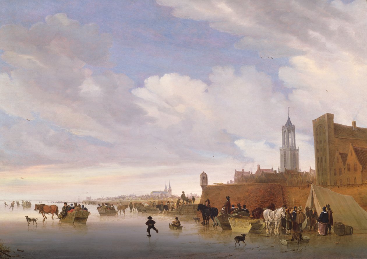 Zimowa scena pod Utrechtem, 1658 autorstwa Salomon van Ruisdael or Ruysdael