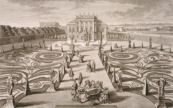 Austriacki dom i ogród, sztychowany przez Jana Augusta Korwina (1683-1738), wydany ok. 1730-40 (rycina) autorstwa Salomon (after) Kleiner
