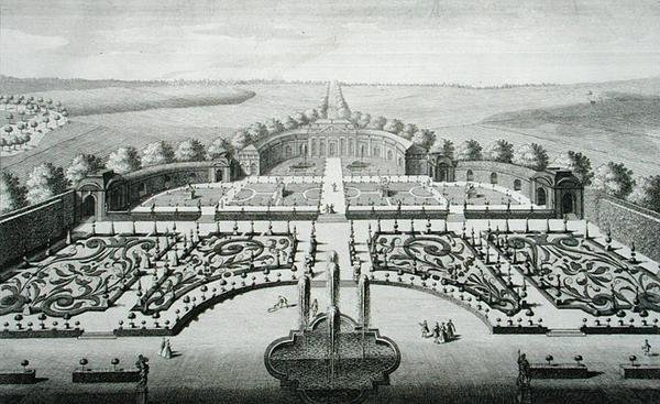 Widok Oranżerii w Geibach, rytowany przez Johanna Georga Pintza (1697-1767/8) autorstwa Salomon (after) Kleiner