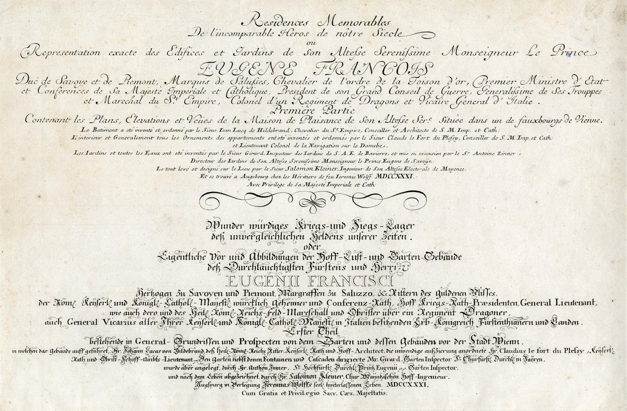 Strona tytułowa pierwszej części autorstwa Salomon Kleiner