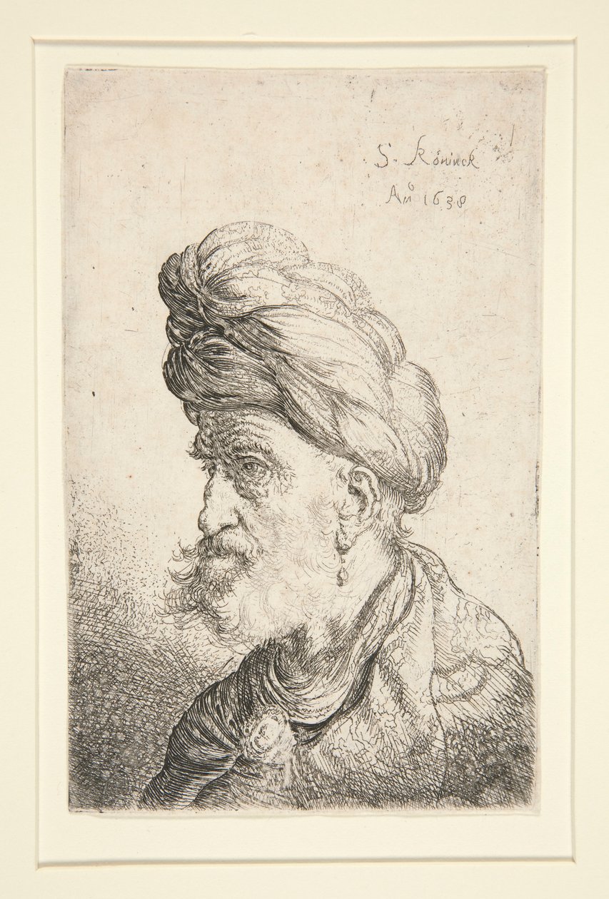 Popiersie mężczyzny z turbanem autorstwa Salomon Koninck