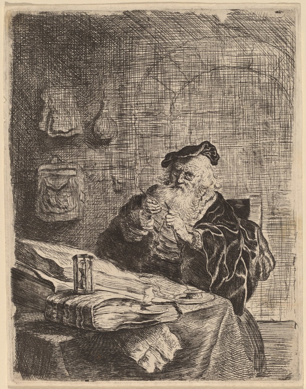 Mężczyzna z scyzorykiem autorstwa Salomon Koninck
