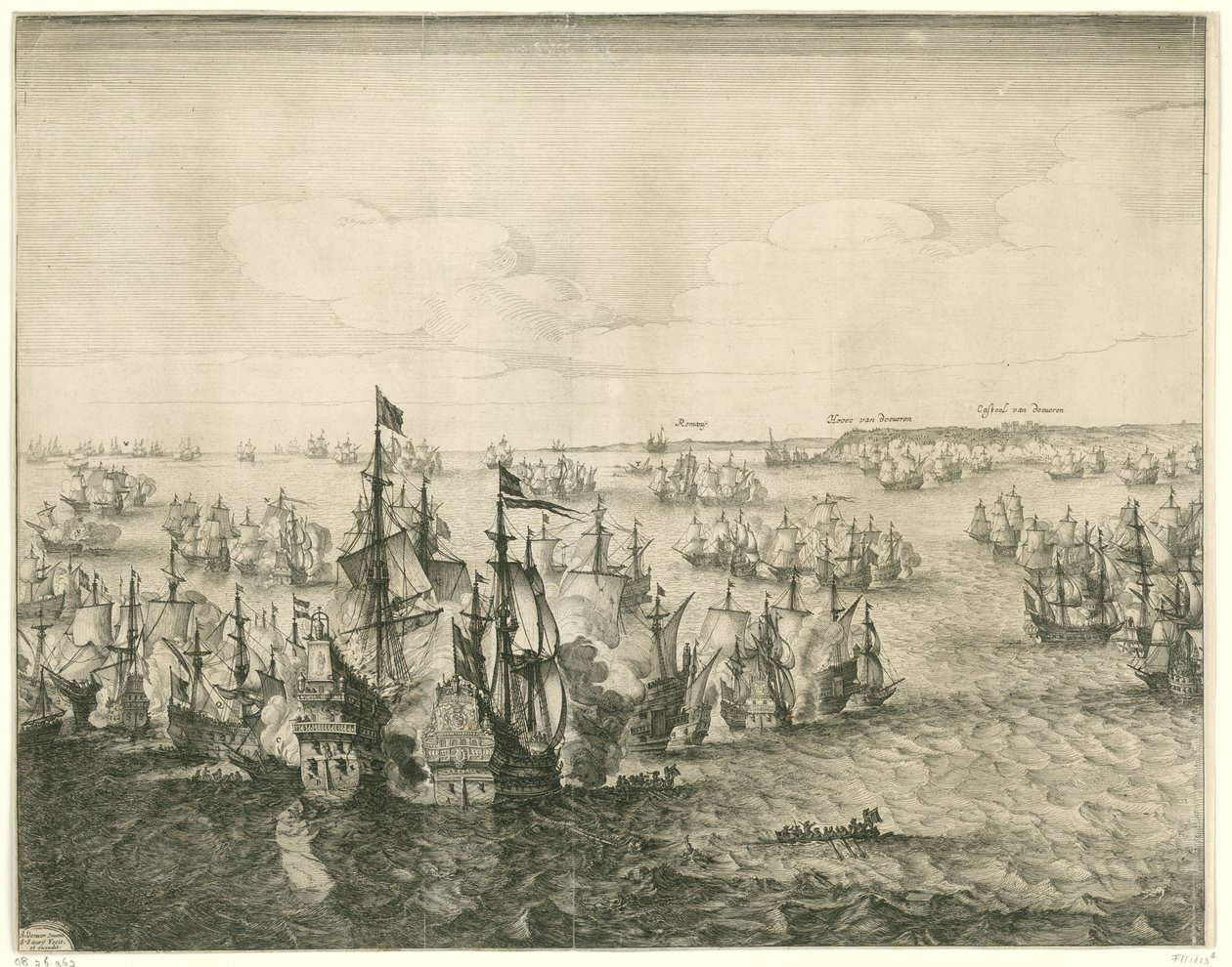 Bitwa pod Duinsami (lewa płyta), 1639 autorstwa Salomon Savery