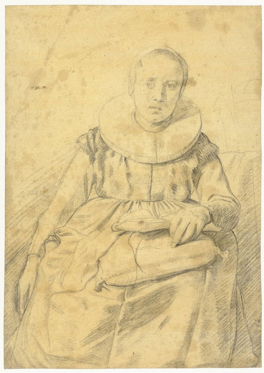 Portret siedzącej kobiety ze sztywną kryzą autorstwa Salomon de Bray