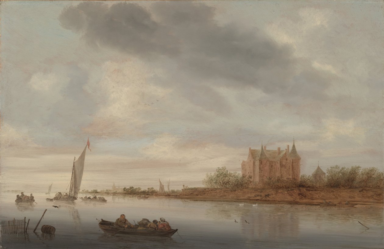 Zamek nad rzeką, 1644 autorstwa Salomon van Ruisdael or Ruysdael