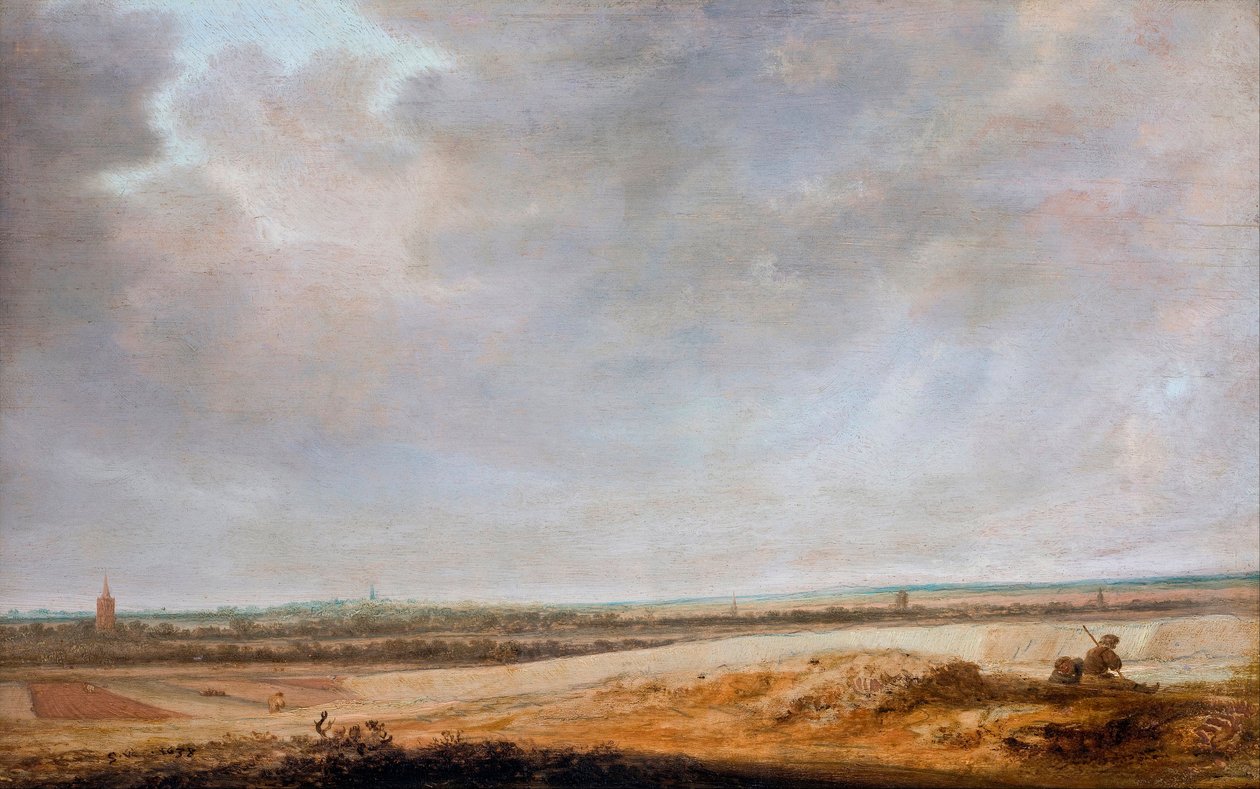 ""Paysage aux champs de mais"" (Krajobraz z polami kukurydzy) Peinture de Salomon Jacobsz van Ruisdael (1600/3-1670) - 1638 - Olej na desce Wymiary 33,5x52,5 cm Hallwylska Museet, Sztokholm autorstwa Salomon van Ruisdael or Ruysdael