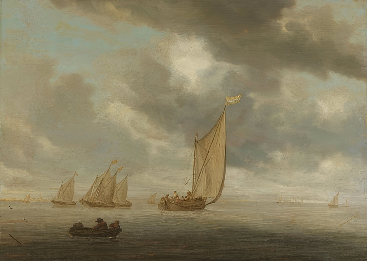 Żaglowce na żegludze śródlądowej autorstwa Salomon van Ruisdael or Ruysdael