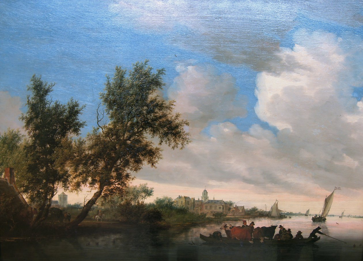 Krajobraz rzeczny z zamkiem Nijenrode autorstwa Salomon van Ruysdael