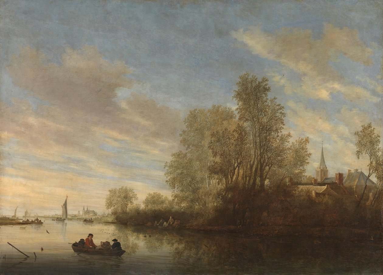Widok na rzekę w pobliżu Deventer autorstwa Salomon van Ruysdael