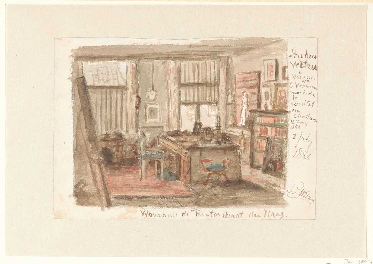 Studium Carela Vosmaera przy Ruiterstraat w Hadze autorstwa Salomon van Witsen