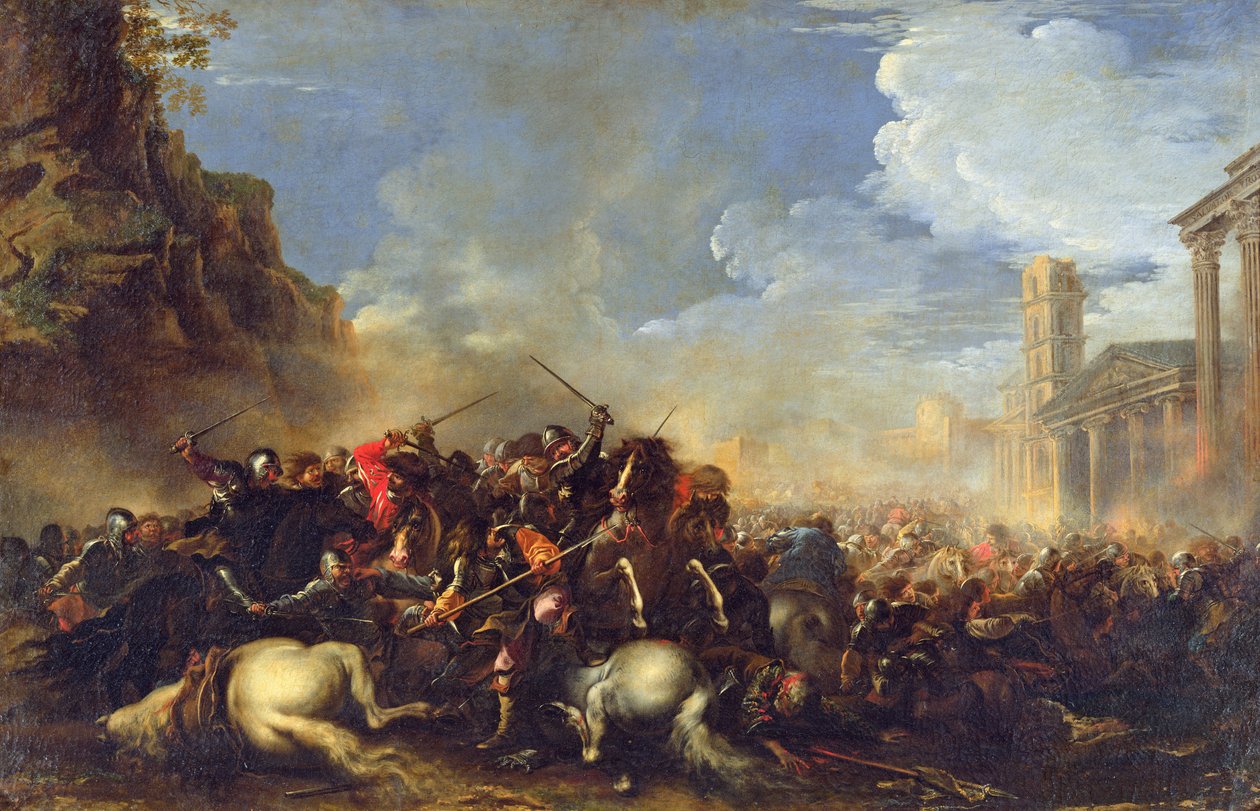 Scena bitewna, ok.1641-42 autorstwa Salvator Rosa