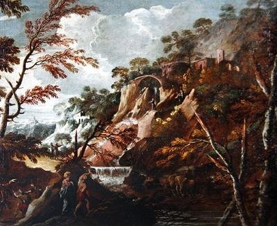 Krajobraz z postaciami autorstwa Salvator Rosa