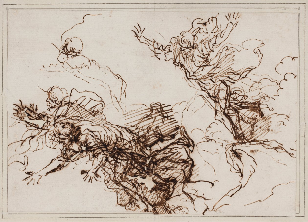 Studia na śmierć Empedoklesa autorstwa Salvator Rosa