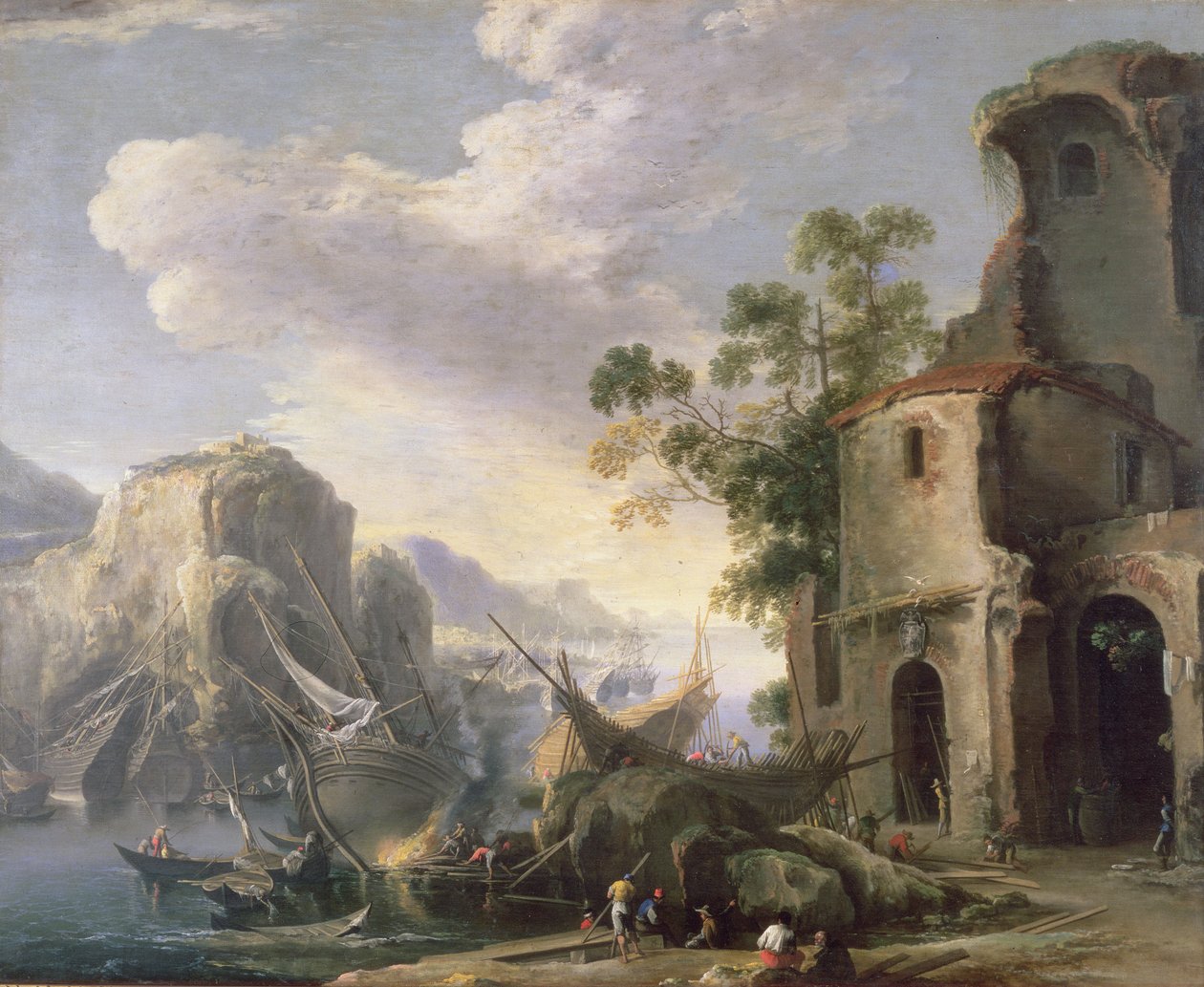 Widok na zatokę autorstwa Salvator Rosa