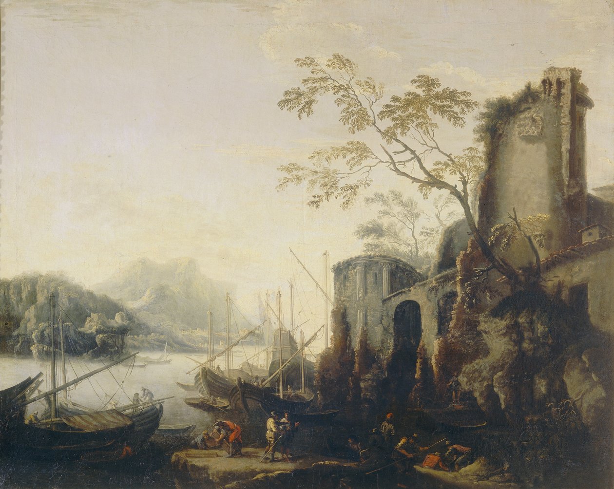 Widok na port autorstwa Salvator Rosa