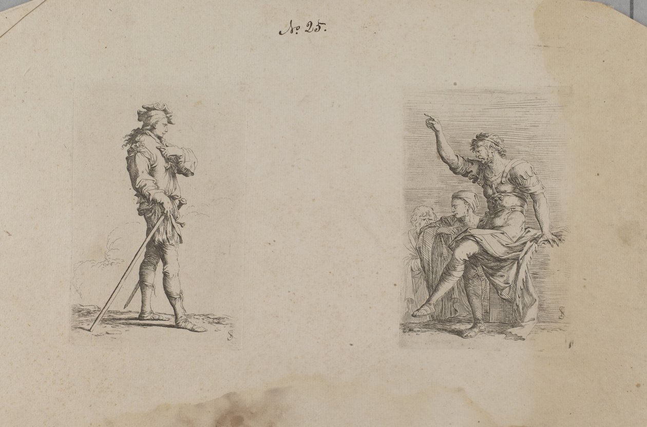 (Seria figurek) Mężczyzna z ręką na wysokości klatki piersiowej autorstwa Salvator Rosa
