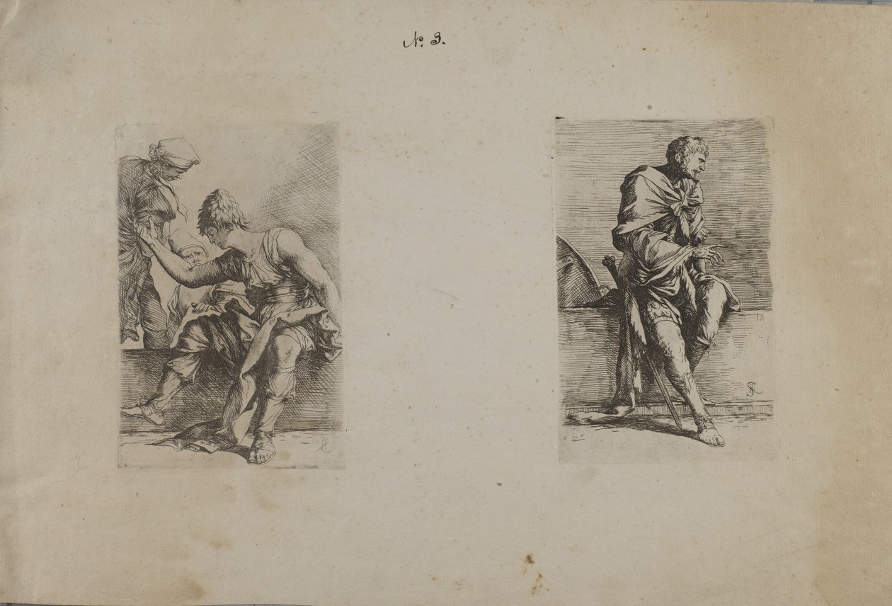(Seria figurek) Siedząca figurka ze spiczastą głową autorstwa Salvator Rosa