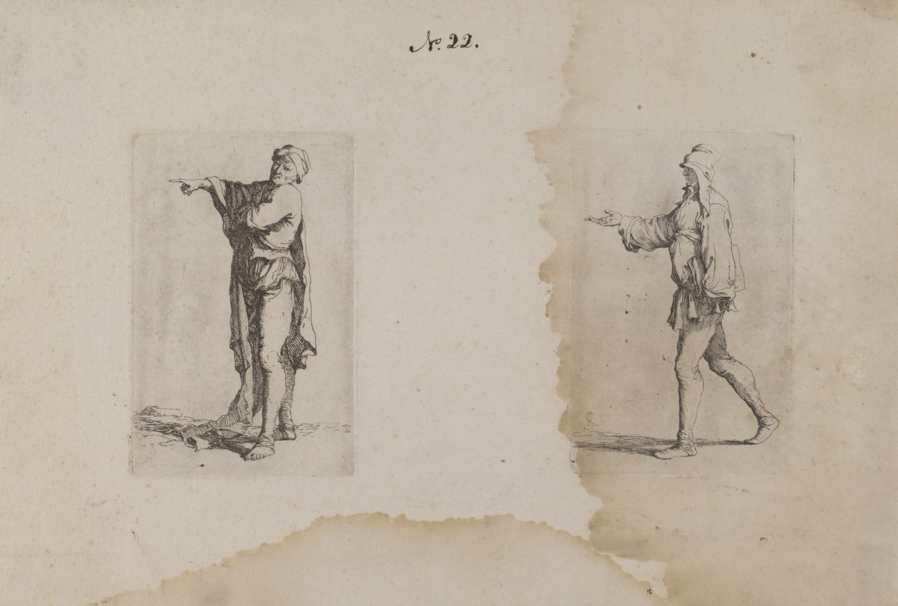 (Seria figurek) Stojący mężczyzna, wskazujący w lewo autorstwa Salvator Rosa