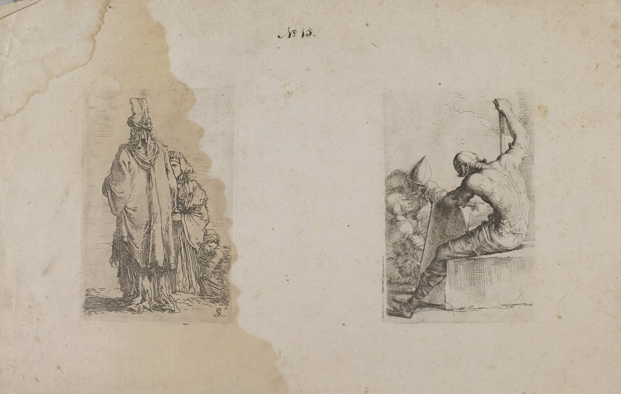 (Seria figurek) Mężczyzna w turbanie, widziany od tyłu autorstwa Salvator Rosa