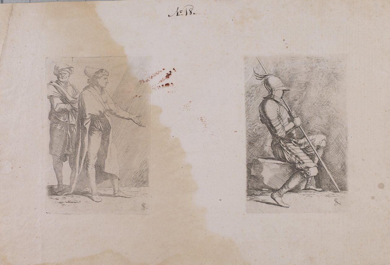 (Seria figurek) Dwóch mężczyzn autorstwa Salvator Rosa
