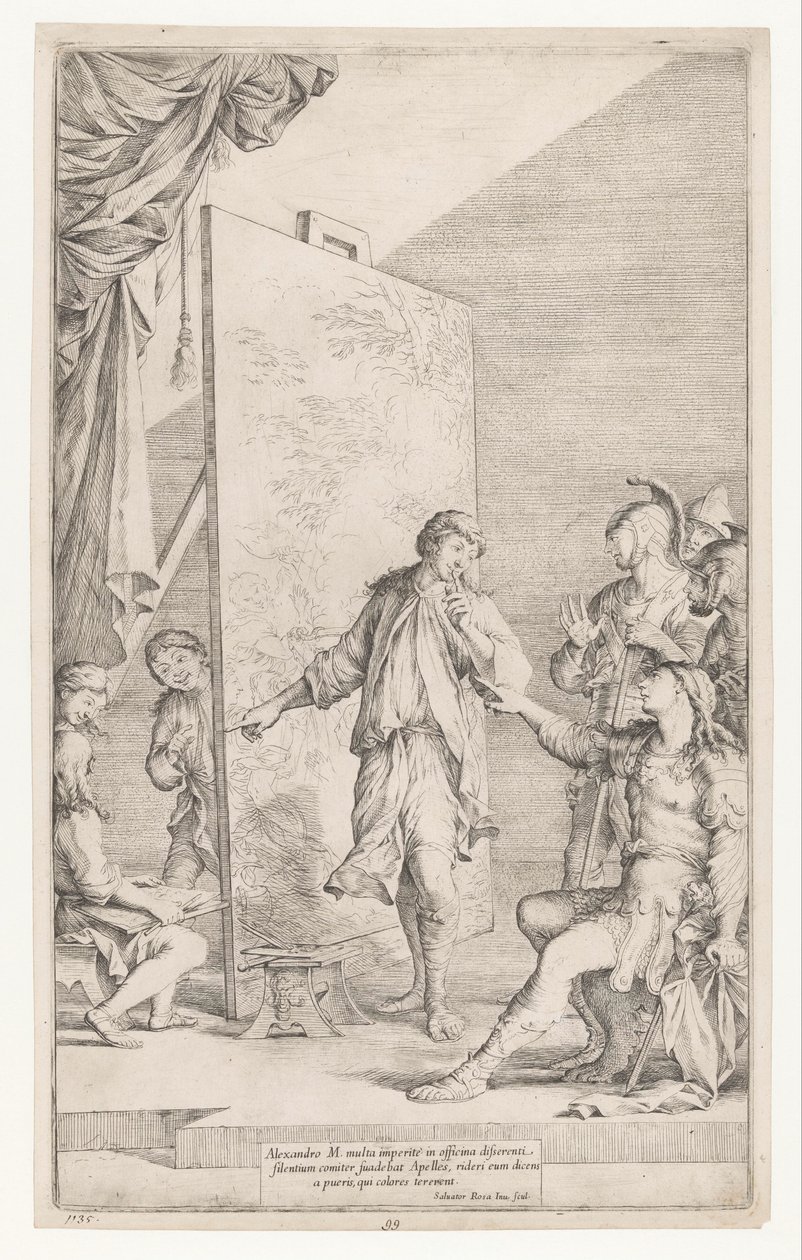 Aleksander Wielki w pracowni Apelles autorstwa Salvator Rosa